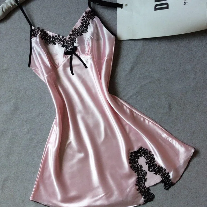 

hirigin Hot Sexy Women Lady Lace solid Babydoll Lingerie cut Underwear 2019 Sleepwear Sleeping Wear Tight silk sleep dress women