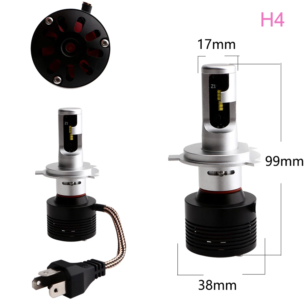 YM E-Яркий 1 комплект светодиодный фары автомобиля H1 H3 H7 H8/H11 9005 9006 H4 30 Вт A7 12V 24V авто фары 4800Lm 6500K фары дальнего света