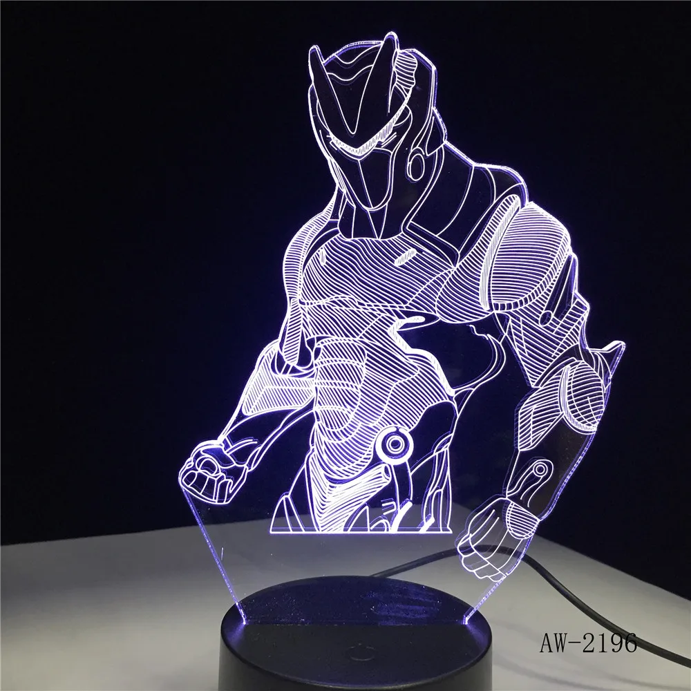 USB ночник домашняя атмосфера Декоративный 3D светодиодный светильник на батарейках 7 цветов 5 в 3D настольная лампа AW-2196