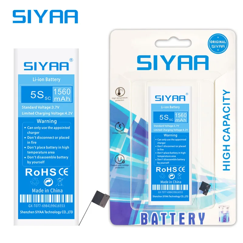 Оригинальная батарея SIYAA Bateria для Apple iPhone 5S 5C 5GS Batteria Li-Ion запасная 1560mAh Batarya