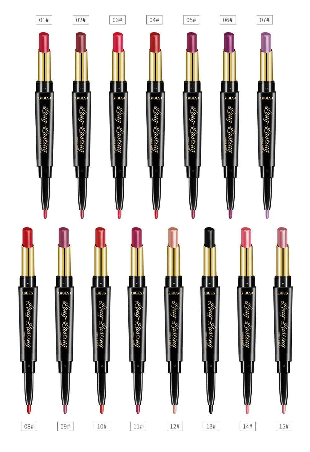 QiBest 2 в 1 матовый карандаш для губ Lipliner карандаш для губ матовый телесный подводка для губ Набор ручек Красота Макияж инструмент косметический