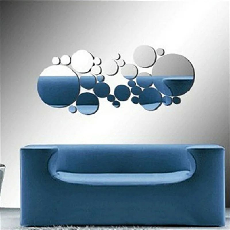 Съемные круглые зеркальные стильные художественные наклейки на стену модные