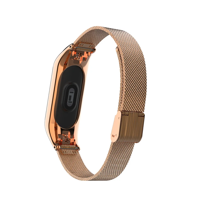 Hangrui Mi Band 3 Strap Metal Coarse Mesh Replacement Wriststrap For Xiaomi Fitness Tracker Smart Bracelet Accessories | Электроника