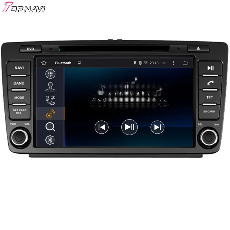 Topnavi 8 ''четырехъядерный Android 6 0 Автомобильный DVD-плеер для SKODA OCTAVIA 2005-2008/2013- 16 Гб