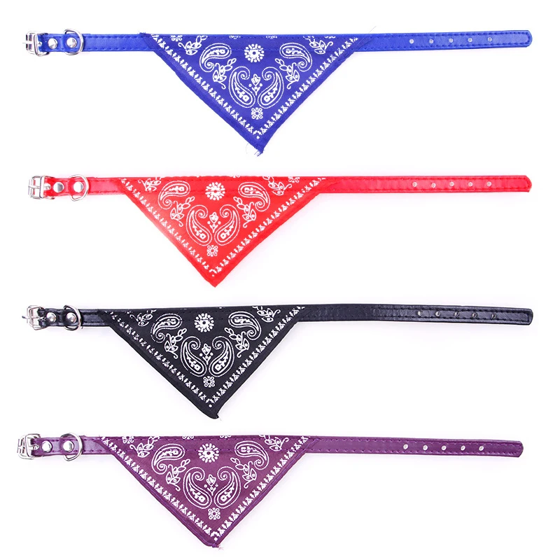 Puppy Neckerchief Adjustable Pet Dog Cat Neck Bandana Collar Scarf Accessories for Cats &amp Small Dogs Black Red Blue Pink Purple | Дом и сад