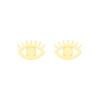 Женские серьги-гвоздики из нержавеющей стали, золотистые металлические серьги-гвоздики с милыми глазами, 2019