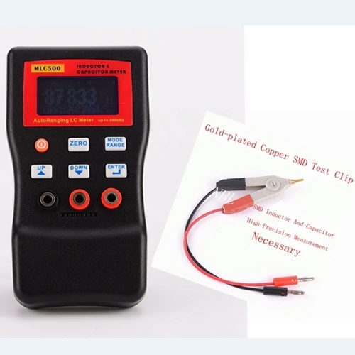 MLC500 And SMD Clip MCL500 цифровой LC метр профессиональный ЖК-дисплей измеритель емкости индуктивности 500KH LC RC осцилляционная индуктивность мультиметр 0.01pF 100mF - Цвет: MLC500 And SMD Clip
