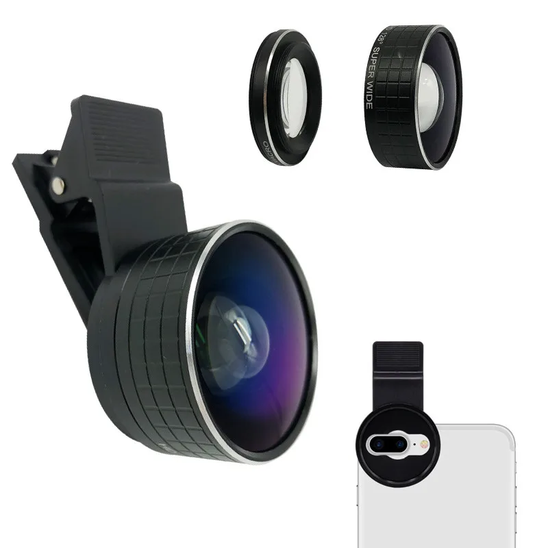 

2 IN 1 Dual Camera Macro Lens 20X Macro Mobile Phone Camera Lenses & HD 128 Degree Super Wide Angle Lens For iPhone X 8 7 Plus