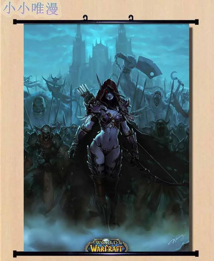 World of Warcraft WOW Sylvanas Windrunner домашний декор постер Настенная прокрутка|Рисование и