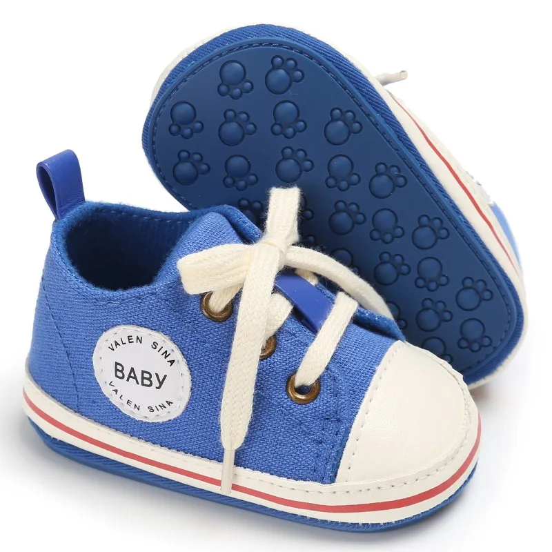 

Newborn Baby Shoes 2019 Infant first walkers Tollder Canvas Shoes Moccasins Lace-up Baby Boys Girls Sneaker Prewalker 0-18M