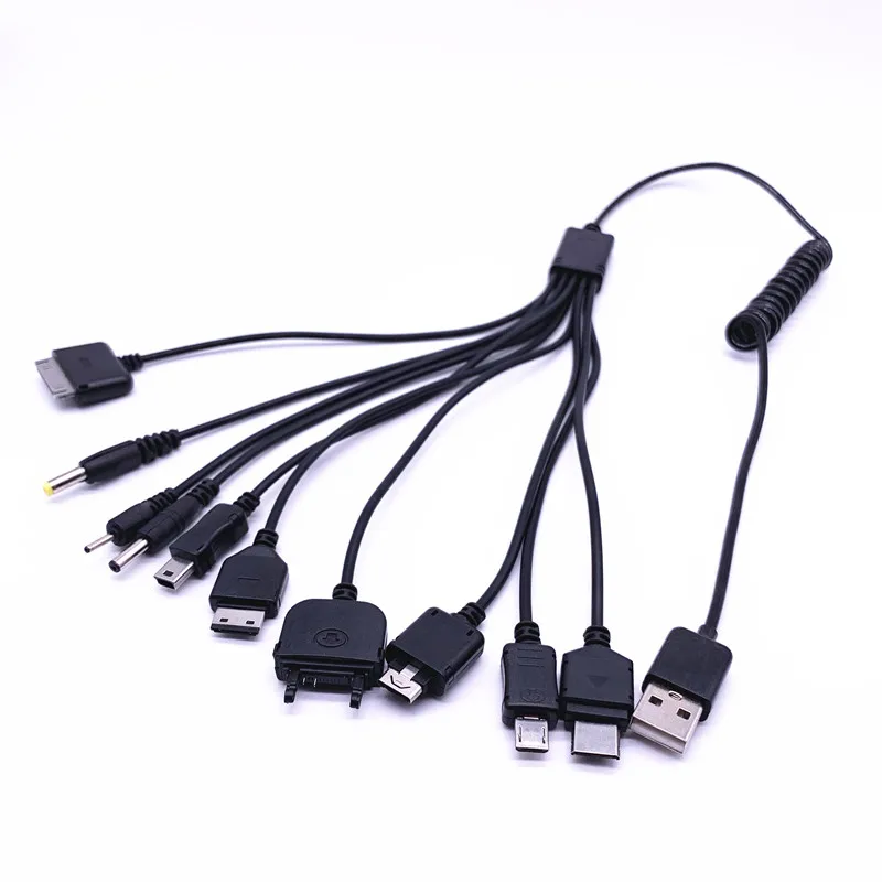 Универсальное зарядное устройство 10 в 1 USB кабель для нескольких сотовых