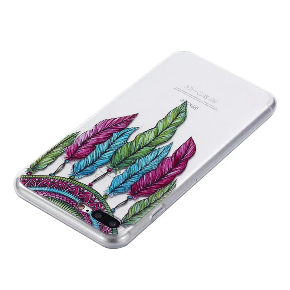 Silicone Case For iPhone 7 7Plus 6 6S 6Plus 5 5S SE Soft TPU Cover Flower Leaves Pattern Back 8Plus X |