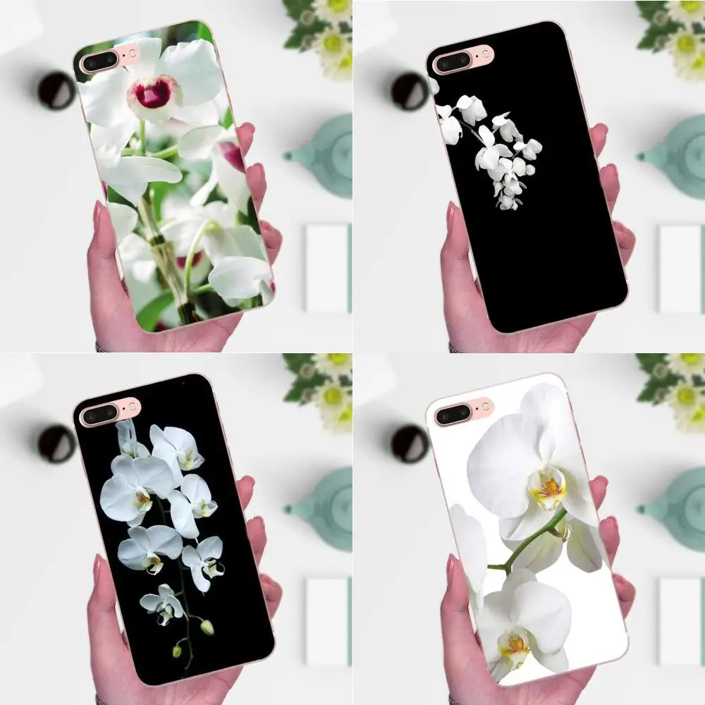 Цветок белая Орхидея Diy для Apple iPhone 4 4S 5 5C 5S SE 6 6S 7 8 Plus X XS Max XR фото мягкий чехол
