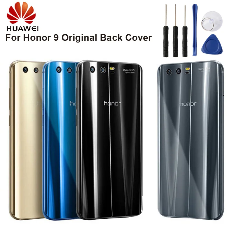 Аутентичная Задняя стеклянная крышка для huawei, корпус, чехол для huawei Honor 9 STF-AL00, 5,15 дюйма, стеклянный задний Чехол
