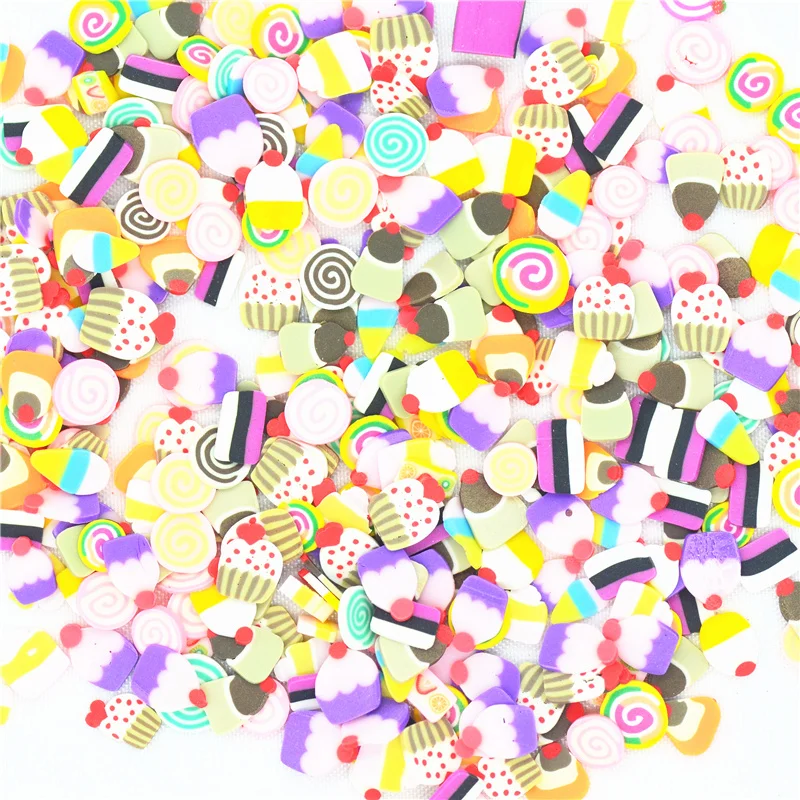 10 г Смешанная полимерная глина конфеты капкейк кены миниатюры для дизайна