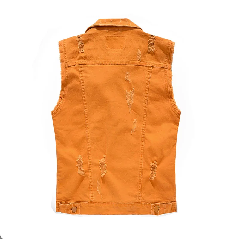 SHIFUREN New Fashion 2017 Men Ripped Denim Vests Single Breasted Sleeveless Jeans Jackets Cowboy Frayed Plus Size | Мужская одежда