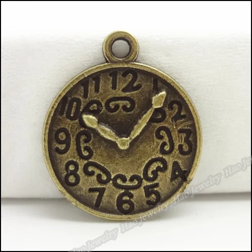 80 шт винтажные Подвески Часы Кулон Античный бронзового цвета из цинкового сплава Fit браслет ожерелье DIY