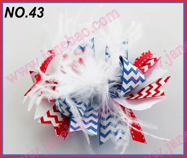 

free shipping 12pcs Newest 4th of july hair bows Girl boutique hair bows Patriotic Bows fourth of july hair bows 43-67