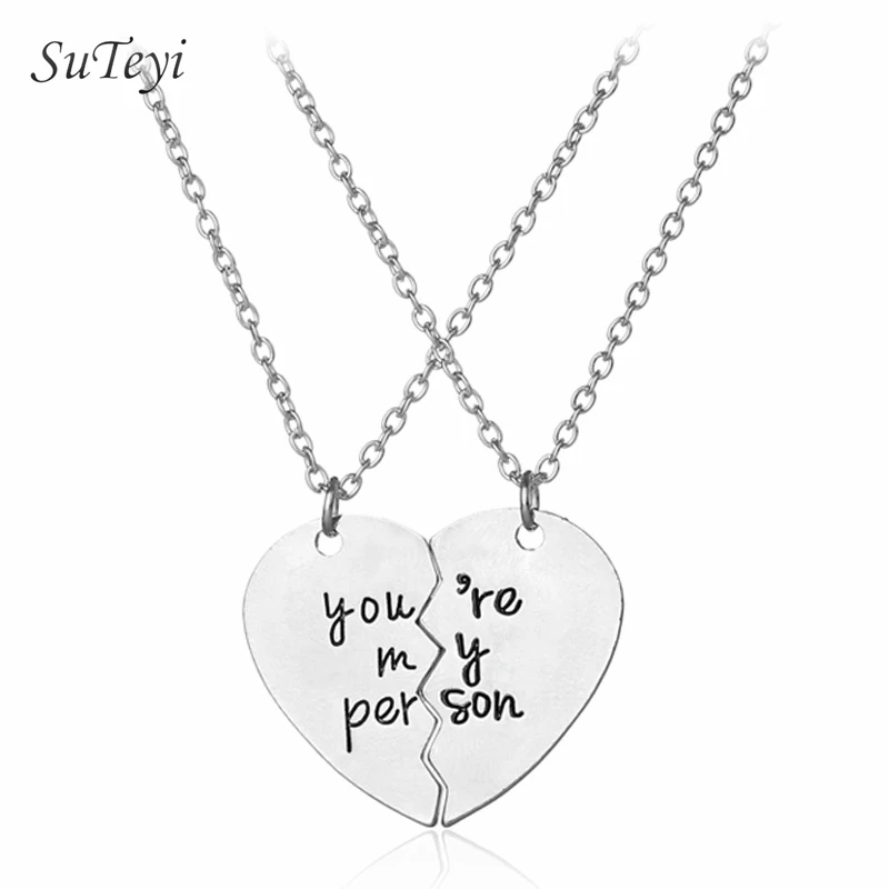 SUTEYI классическое ожерелье для влюбленных колье в виде сердца Пазл Ты мой человек