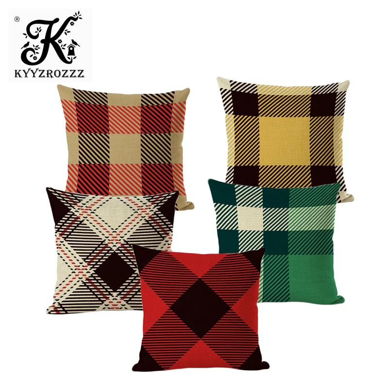 Чехол для подушки в клетку модный декоративный чехол дивана кровати цветную