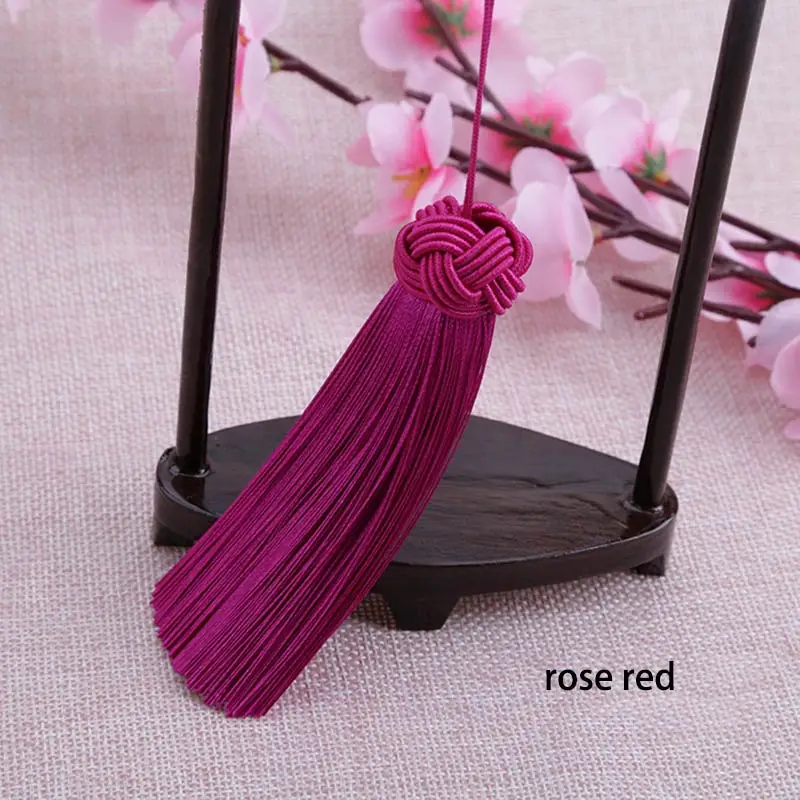 rose red 6 шт./лот, шапка с ананасом, с кисточками, шелковая бахрома, челка, цветок, отделка с кисточками, декоративные кисточки для штор, аксессуары для украшения дома - Цвет: rose red
