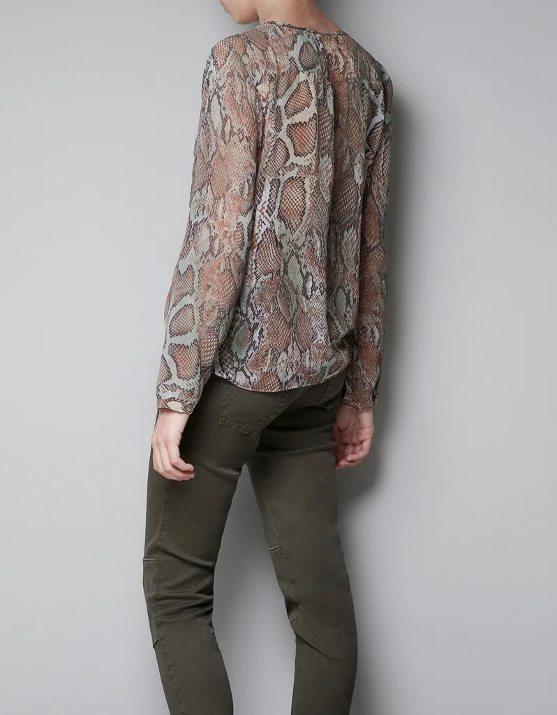 Женские свободные блузки с длинным рукавом серпантин v-образным вырезом и