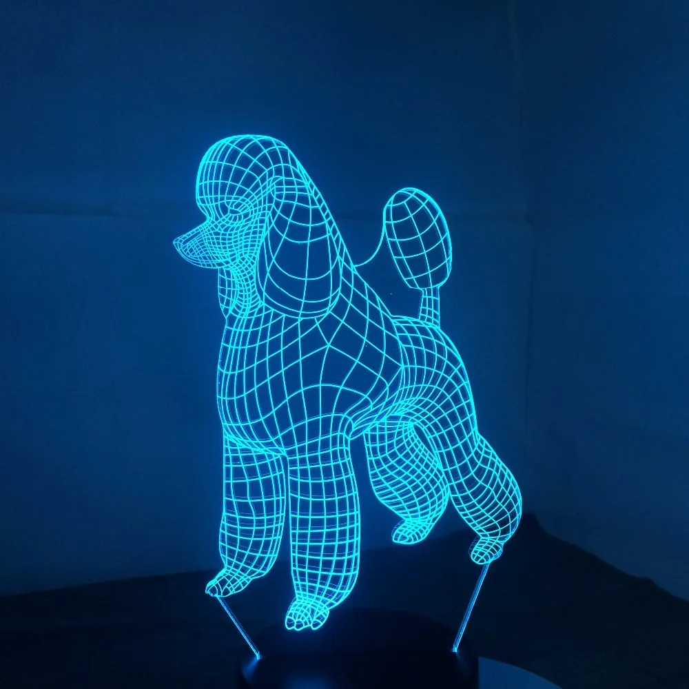 Собака 3D лампа светодиодный ночник бульдог взрослых пуделей Джек Рассел терьер