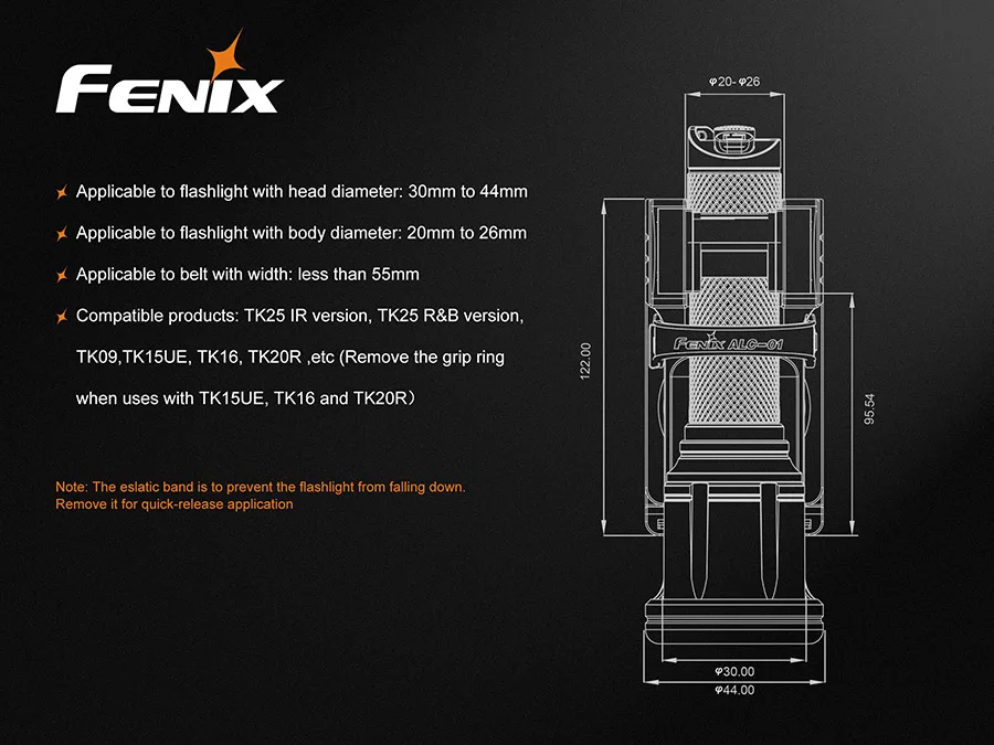 Новинка 2018 фонарики Fenix ALC 01 с быстроразъемным зажимом для ремня|nitecore srt6|led flashlightcree