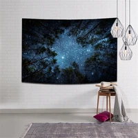 polyester fabric traveling camping matress tapestry night sky forest print sleeping pad yoga mat tapestry 150200cm boho decor
