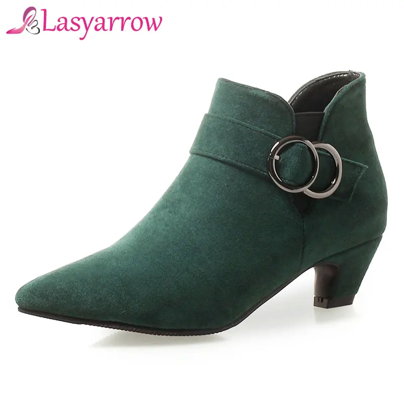Lasyarrow/большие размеры 32-46 женская обувь эластичные короткие ботинки без застежки