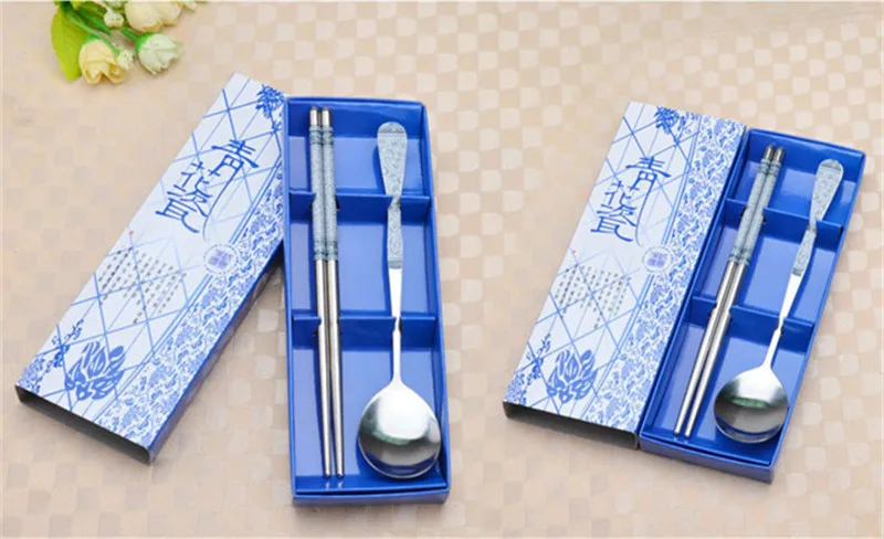 Набор элегантных палочек для еды в китайском стиле с ложкой пара стильных