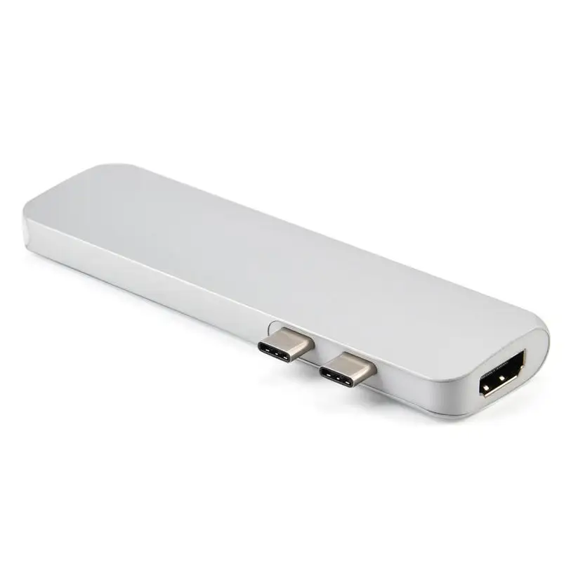 2018 портативный Type-C USB-C концентратор адаптер двойной USB 3 0 Polt с HDMI для MacBook Pro Прямая