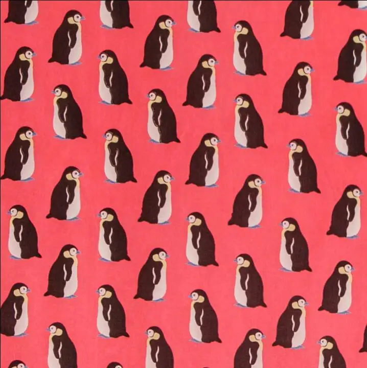 summer silk yarn fabric clothing stay Meng Penguin pattern printed fashion parent-child package | Дом и сад