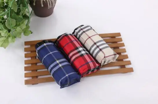 Супер свет карман британский стиль ручной зонтик плед взрослый Зонтик для