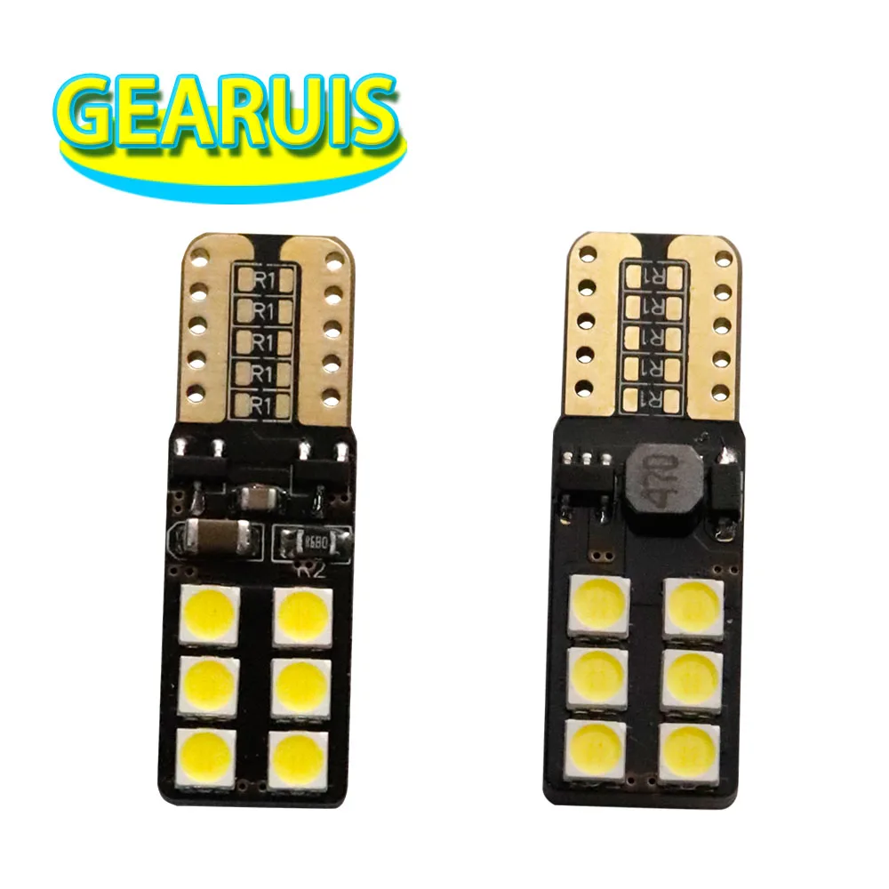 Лампы T10 100 шт. 12 SMD 3030 w5w лампы для номерного знака 194 168 Внутренние огни без ошибок 7