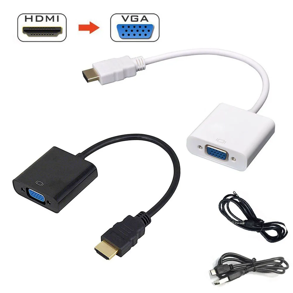 1080P HDMI в VGA адаптер конвертер с USB питания 3 5 мм аудио кабель для HDTV PC ноутбук
