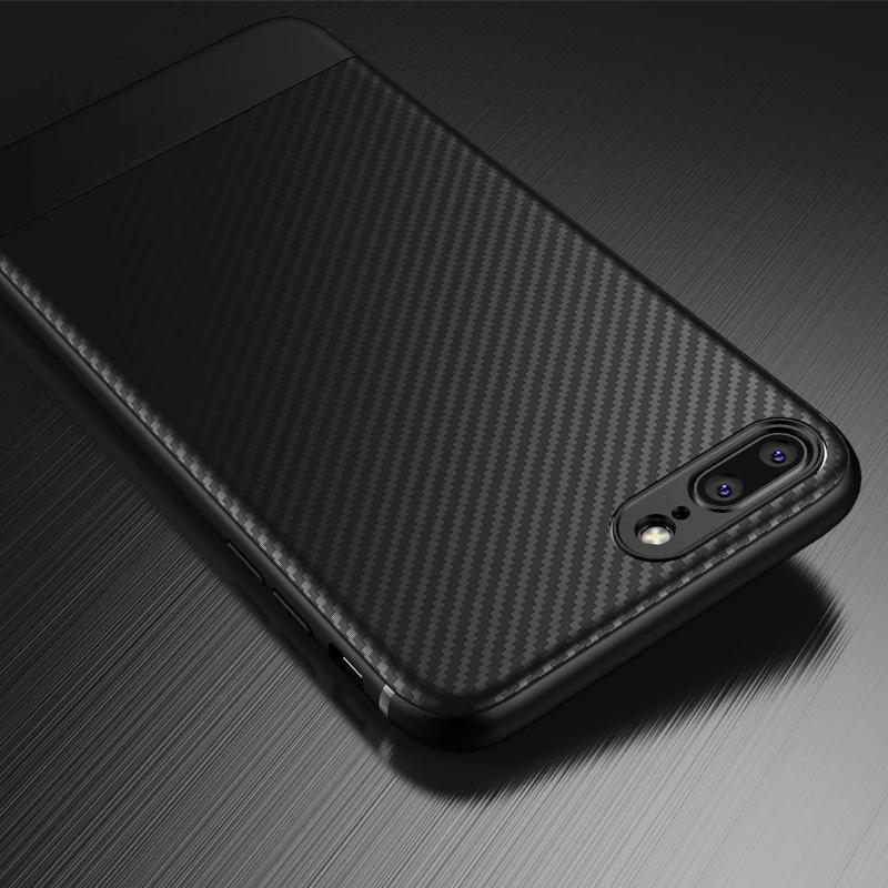 Carbon Fiber Case for iphone X 7 8 plus thin Slim Back Luxury 6S 6 Silicon Soft Black Cover |
