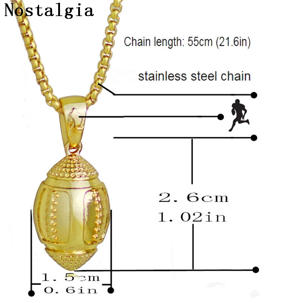 Новый 3D регби мяч ожерелья кулон фитнес для мужчин Американский футбол ткань