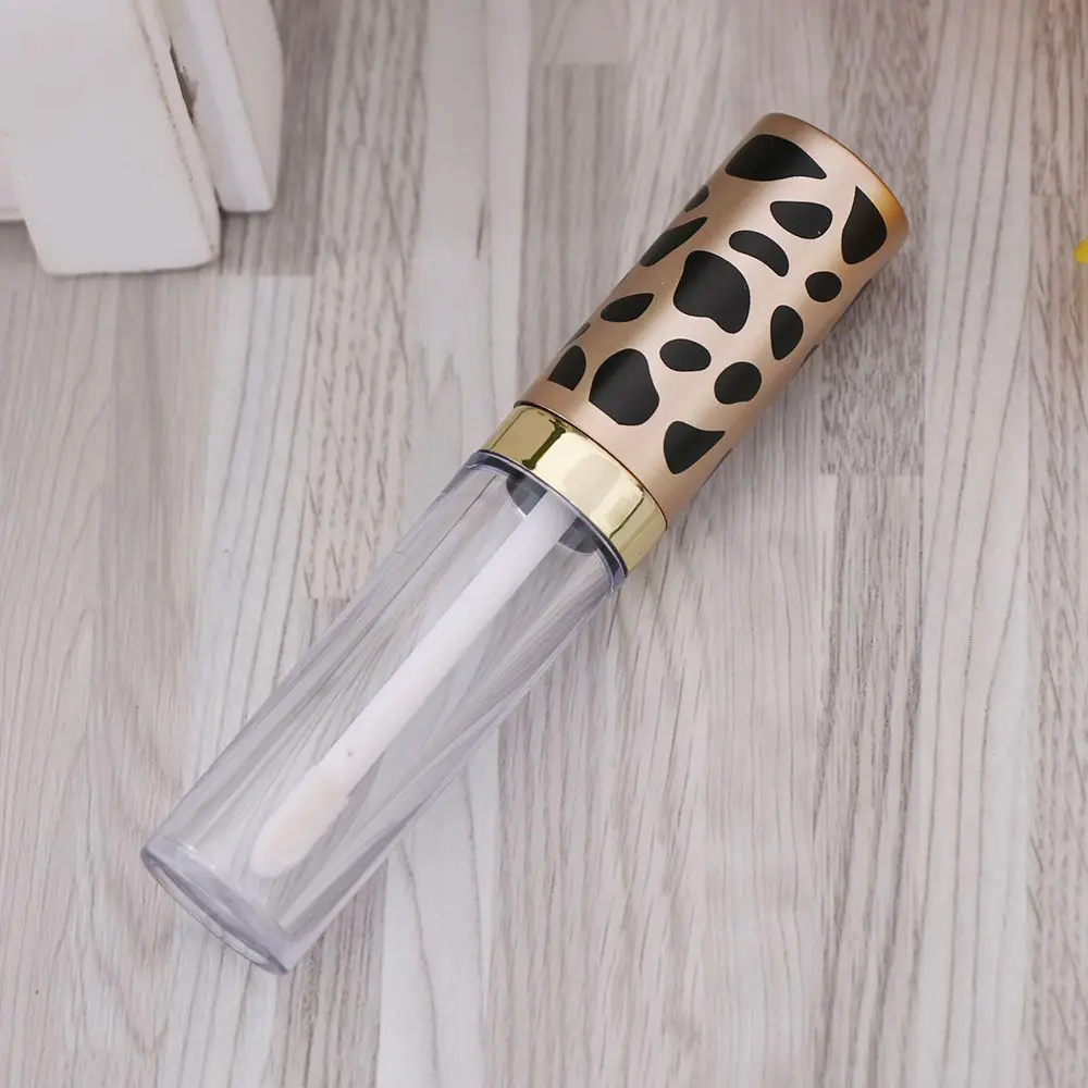 5ml High Quality Empty Leopard Clear Lip Gloss Tube DIY Cosmetic Lip Balm Bottle Container ABS Lid& PS Bottle Free Shipping - Цвет: 5ML   	gold