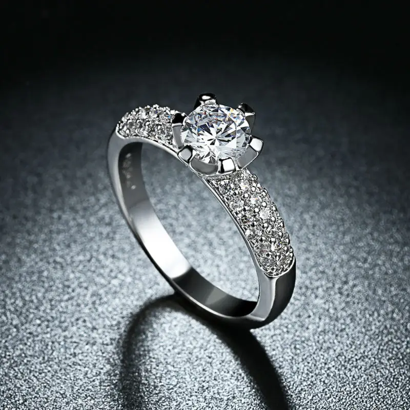 Женское кольцо с инкрустацией в виде сердца|cz rings|rings for women weddingrings |