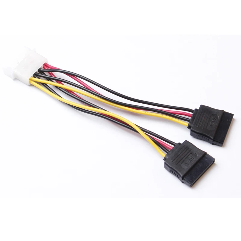 ULT-BEST 10 шт. SATA IDE кабель разделителя питания Molex 4pin to Serial ATA 15pin x 2 Male Female Y жесткий