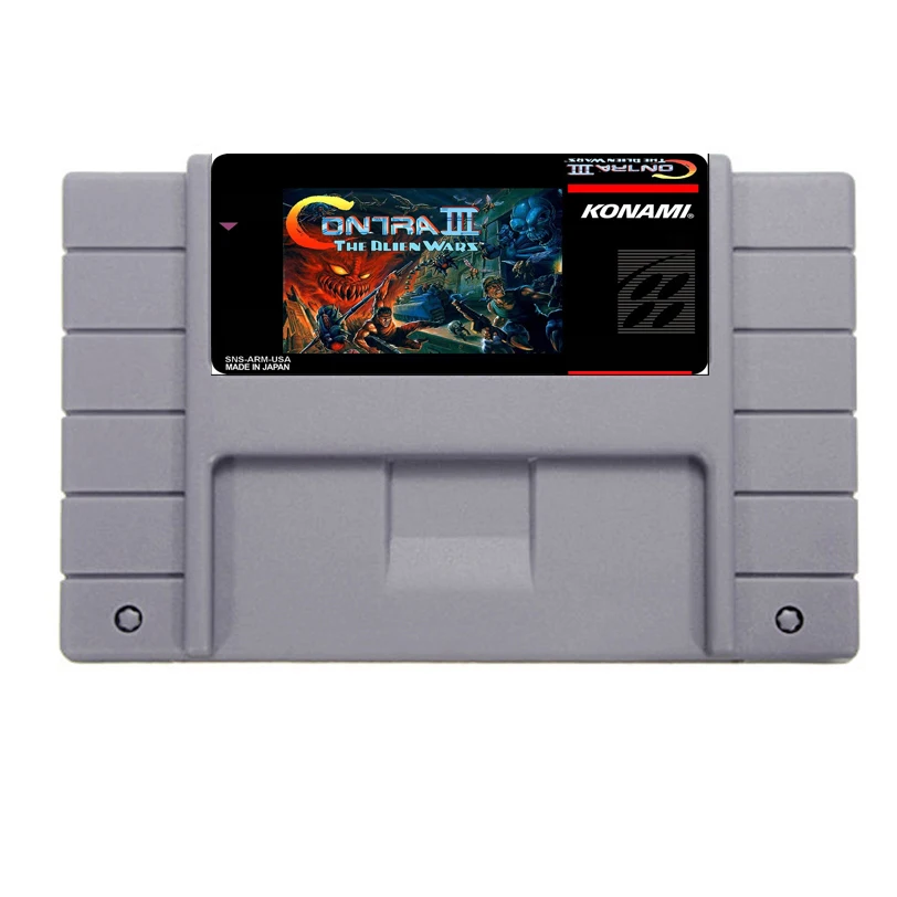 Горячая продажа 16 бит 46pin карточки для Супер игры Contra 3 Alien Wars|contra 3|16bit game cardsuper contra |