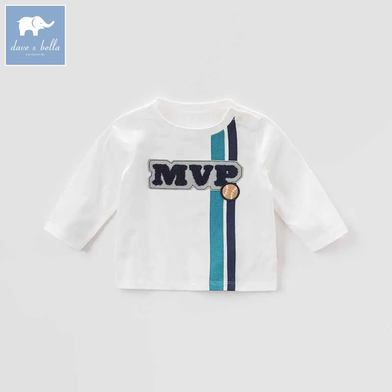 DBA7784 dave bella autumn baby boys clothes children printing T shirts high quality tee kids fashion tops | Детская одежда и обувь