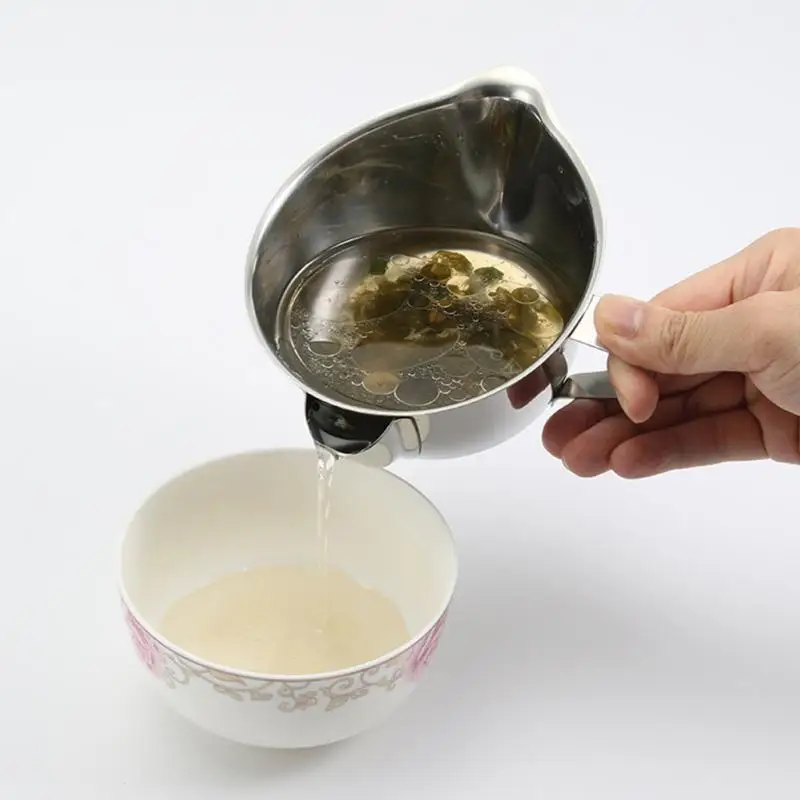 NEW HOT SALES Stainless Steel Bowl Filter Oil Handle Oiler Strainer Multi-use FAT Separator | Дом и сад