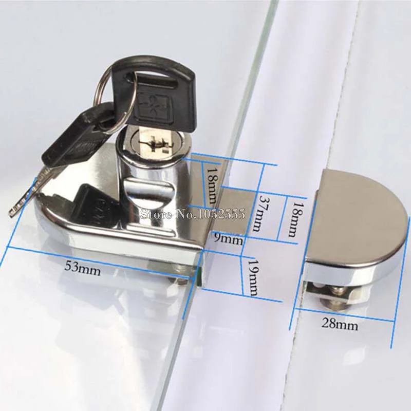 Оптовая продажа 20 комплектов двойные замки для стеклянных дверей шкафов витрин