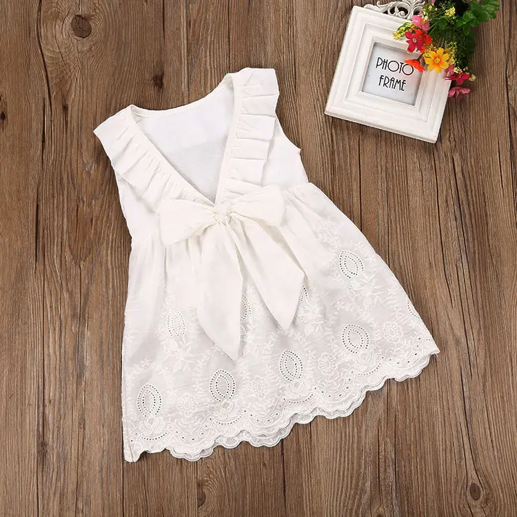 2017 новое кружевное платье с бантом для маленьких девочек вечернее бальное