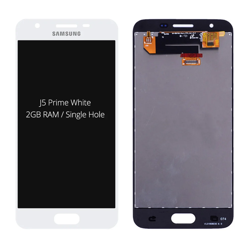 Single Hole White Дисплей для samsung J5 Prime G570 G570F G570M G570Y J5 Prime G571F ЖК-дисплей с сенсорным датчик экрана в сборе - Цвет: Single Hole White