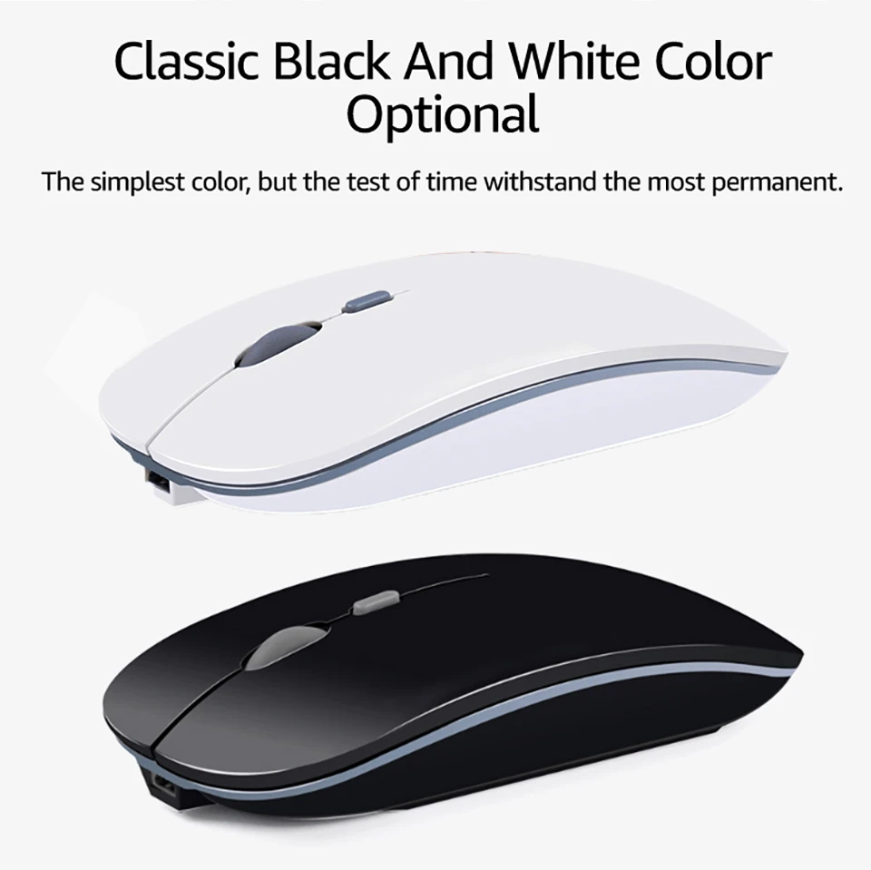 Беспроводная мышь Bluetooth мышь Бесшумная компьютерная мышь PC Mause Беспроводная перезаряжаемая эргономичная оптическая USB мышь 2,4 ГГц для ноутбука