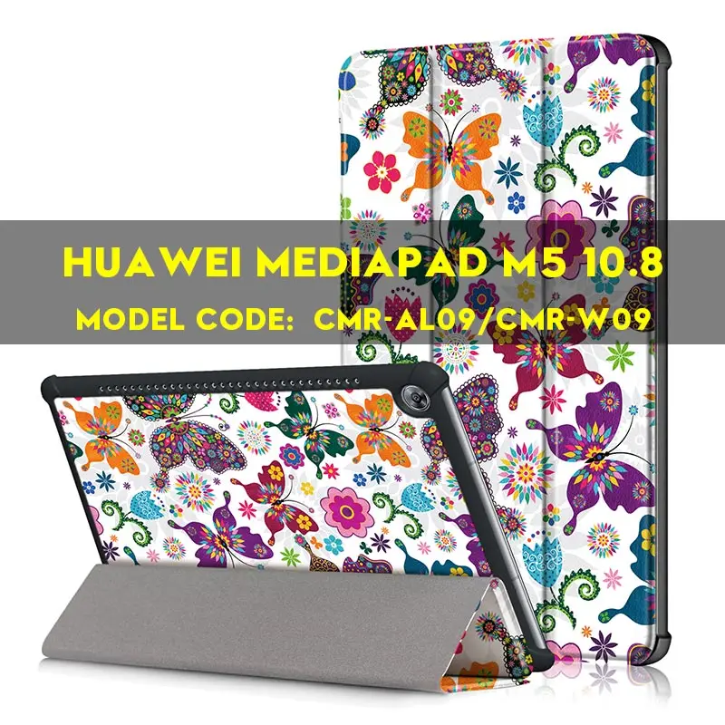 M5 10.8 Butterfly AIEACH чехол для huawei MediaPad M5 10,8 CRM-AL09 CRM-W09 из искусственной кожи смарт-чехол с откидной крышкой держателем для huawei MediaPad M5 8,4 чехол - Цвет: M5 10.8 Butterfly