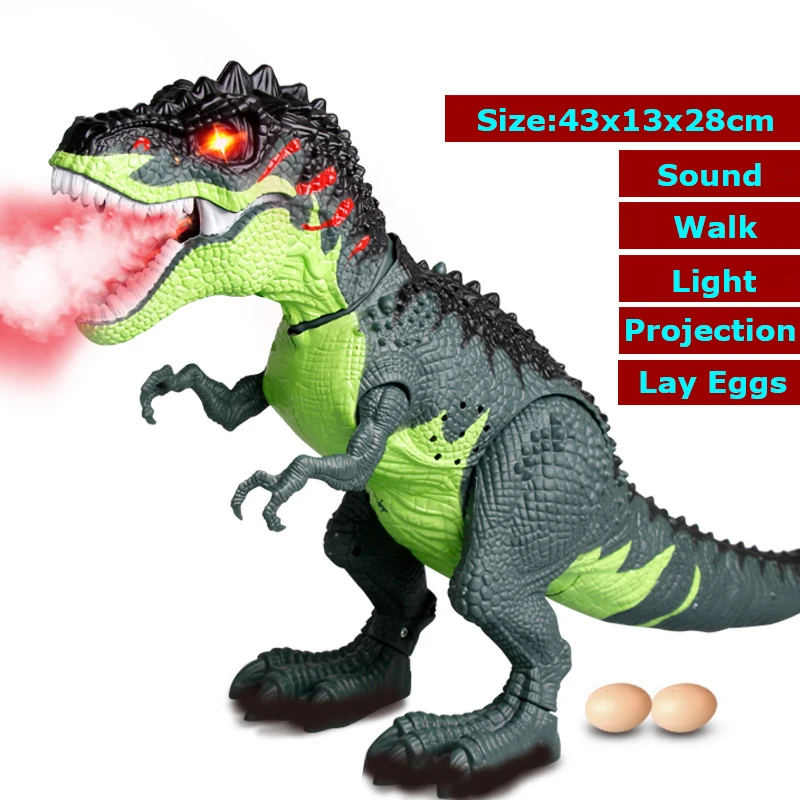 Электрический спрей Lay Egg Tyrannosaurus движущиеся ходячие яйца Укладка динозавра игрушка звуковой светильник имитация животного модель детских игрушек